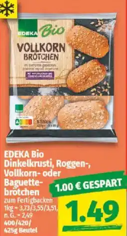 NP Discount EDEKA Bio Dinkelkrusti, Roggen-, Vollkorn- oder Baguettebrötchen Angebot