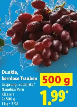 Lidl Dunkle, kernlose Trauben Angebot