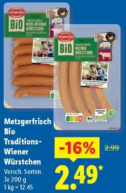 Lidl Metzgerfrisch Bio Traditions Wiener Würstchen Angebot