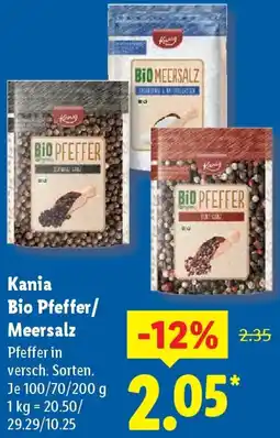 Lidl Kania Bio Pfeffer/ Meersalz Angebot