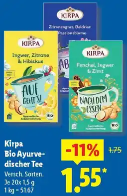 Lidl Kirpa Bio Ayurvedischer Tee Angebot