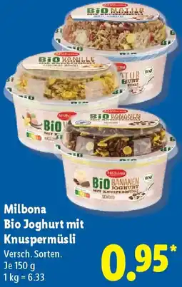 Lidl Milbona Bio Joghurt mit Knuspermüsli Angebot