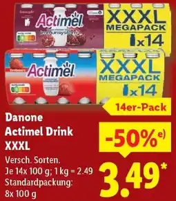Lidl Danone Actimel Drink XXXL Angebot