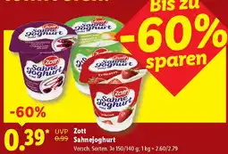 Lidl Zott Sahnejoghurt Angebot