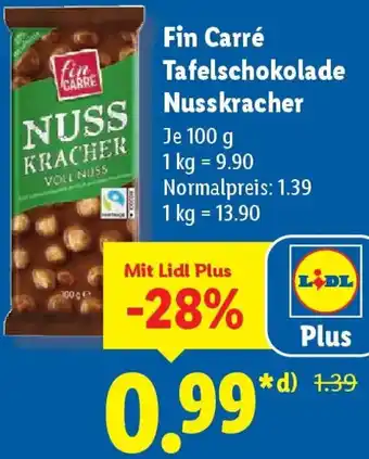 Lidl Fin Carré Tafelschokolade Nusskracher Angebot