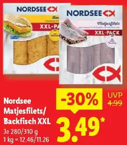 Lidl Nordsee Matjesfilets/ Backfisch XXL Angebot