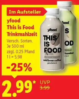 Lidl yfood This is Food Trinkmahlzeit Angebot