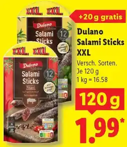 Lidl Dulano Salami Sticks XXL Angebot