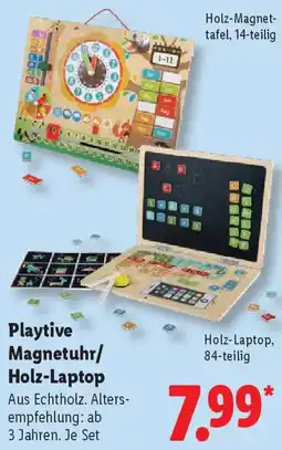 Lidl Playtive Magnetuhr/ Holz-Laptop Angebot