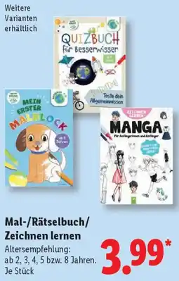Lidl Mal-/Rätselbuch/ Zeichnen lernen Angebot