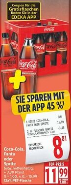 Edeka Coca-Cola Fanta oder Sprite Angebot