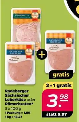 NETTO Radeberger Sächsischer Leberkäse oder Römerbraten Angebot