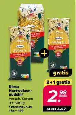 NETTO RIESA Hartweizennudeln Angebot