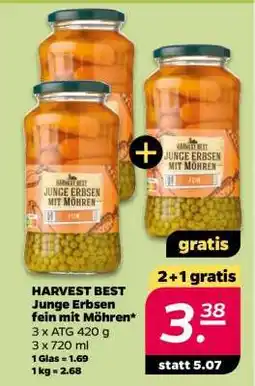 NETTO HARVEST BEST junge Erbsen fein mit Möhren Angebot