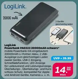 NETTO LogiLink Powerbank PA0323 20000mAh schwarz Angebot