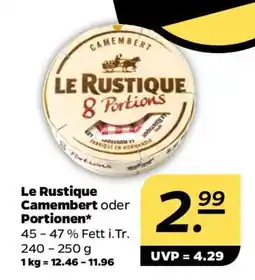 NETTO Le Rustique Camembert oder Portionen Angebot