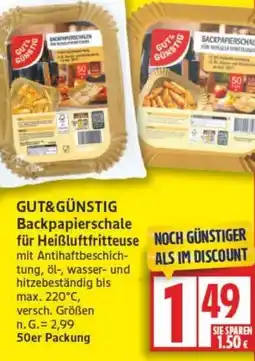 Edeka GUT&GÜNSTIG Backpapierschale für Heißluftfritteuse Angebot