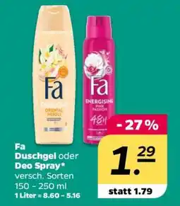NETTO Fa Duschgel oder Deo Spray Angebot