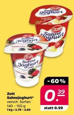 NETTO ZOTT Sahnejoghurt Angebot