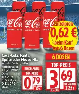 Edeka Coca-Cola, Fanta, Sprite oder Mezzo Mix Angebot