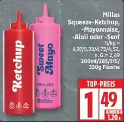 Edeka Millas Squeeze-Ketchup, -Mayonnaise, -Aioli oder -Senf Angebot
