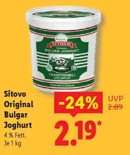 Lidl Sitovo Original Bulgar Joghurt Angebot