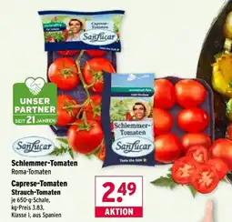 Wasgau SanLucar Schlemmer-Tomaten Roma-Tomaten Caprese-Tomaten Strauch-Tomaten Angebot