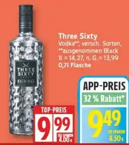 Edeka Three Sixty Vodka Angebot