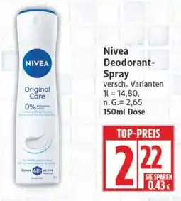 Edeka Nivea Deodorant- Spray Angebot
