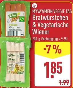 Aldi Nord MYVAY/MEIN VEGGIE TAG Bratwürstchen & Vegetarische Wiener Angebot