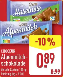 Aldi Nord CHOCEUR Alpenmilchschokolade Angebot