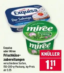 Wasgau Exquisa oder Miree Frischkäsezubereitungen Angebot