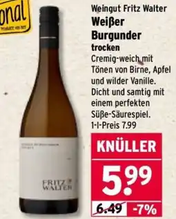 Wasgau Weingut Fritz Walter Weißer Burgunder Angebot