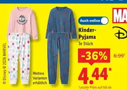 Lidl Disney kinder-pyjama Angebot