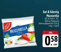 Edeka Gut & günstig mozzarella Angebot
