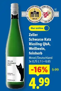Lidl Zeller schwarze katz riesling qba Angebot