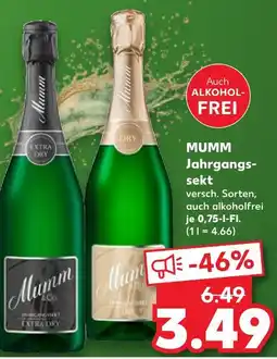 Kaufland Mumm jahrgangssekt extra dry Angebot