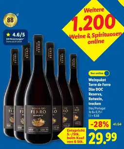 Lidl Torre de ferro weinpaket torre de ferro dão doc reserva, rotwein, trocken Angebot