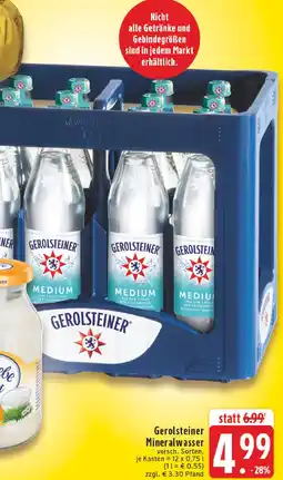 E-Center Gerolsteiner mineralwasser Angebot