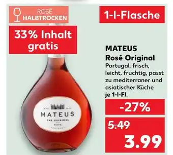 Kaufland Mateus rosé original Angebot