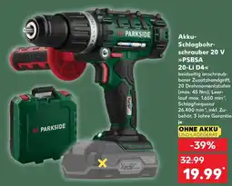 Kaufland Parkside akku-schlagbohrschrauber 20 v psbsa 20-li d4 Angebot