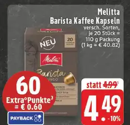 E-Center Melitta barista kaffee kapseln Angebot