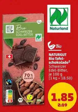 PENNY Naturgut bio tafelschokolade schweizer edel-bitter Angebot