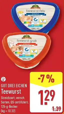 Aldi Nord GUT DREI EICHEN Teewurst Angebot
