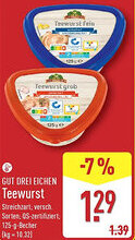 Aldi Nord GUT DREI EICHEN Teewurst Angebot