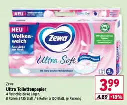 Wasgau Zewa Ultra Toilettenpapier Angebot