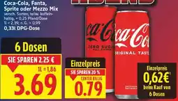 E-Center Coca-Cola, Fanta, Sprite oder Mezzo Mix Angebot