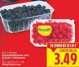 E-Center Kulturheidelbeeren oder Driscoll's Himbeeren Angebot