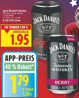 E-Center Jack Daniel's Dosen Angebot