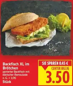 E-Center Backfisch XL im Brötchen Angebot